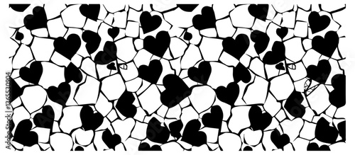 heart pattern on cracked stones vector