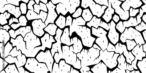 abstract broken surface with geometric cracks vector