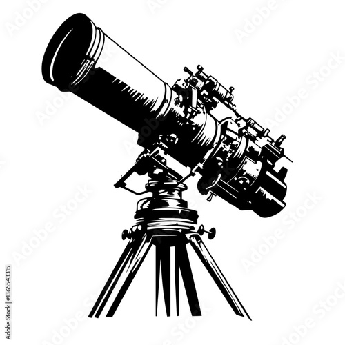 astronomical telescope vector illustration