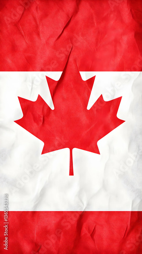 Crinkled Canadian flag photo