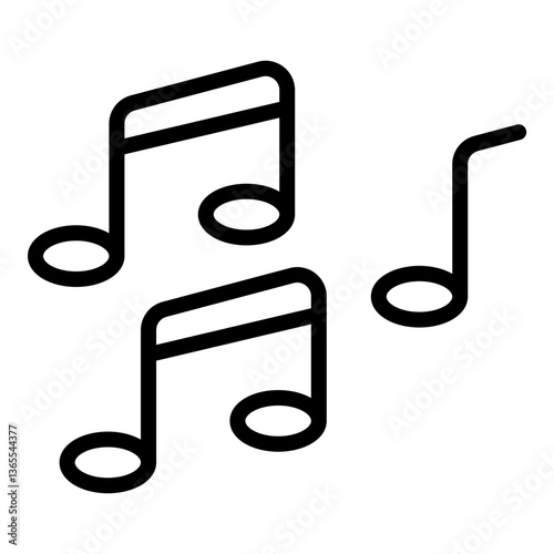 Music Notes Vector Line Icon Design