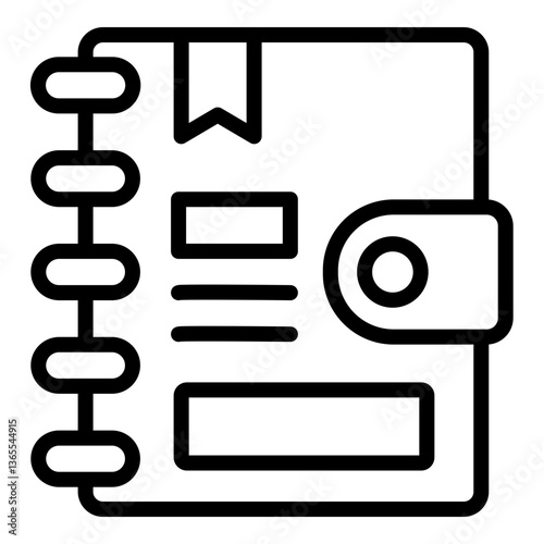 Journal Vector Line Icon Design