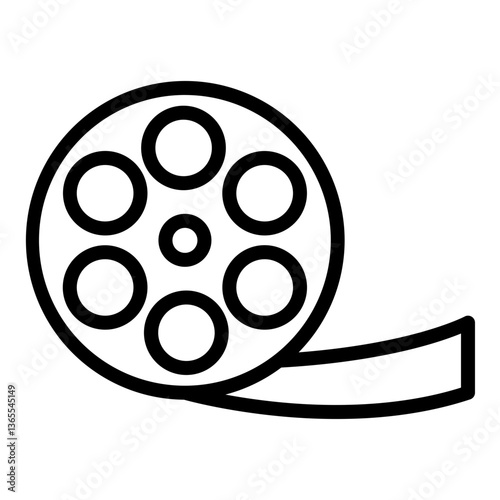 Film Roll Vector Line Icon Design