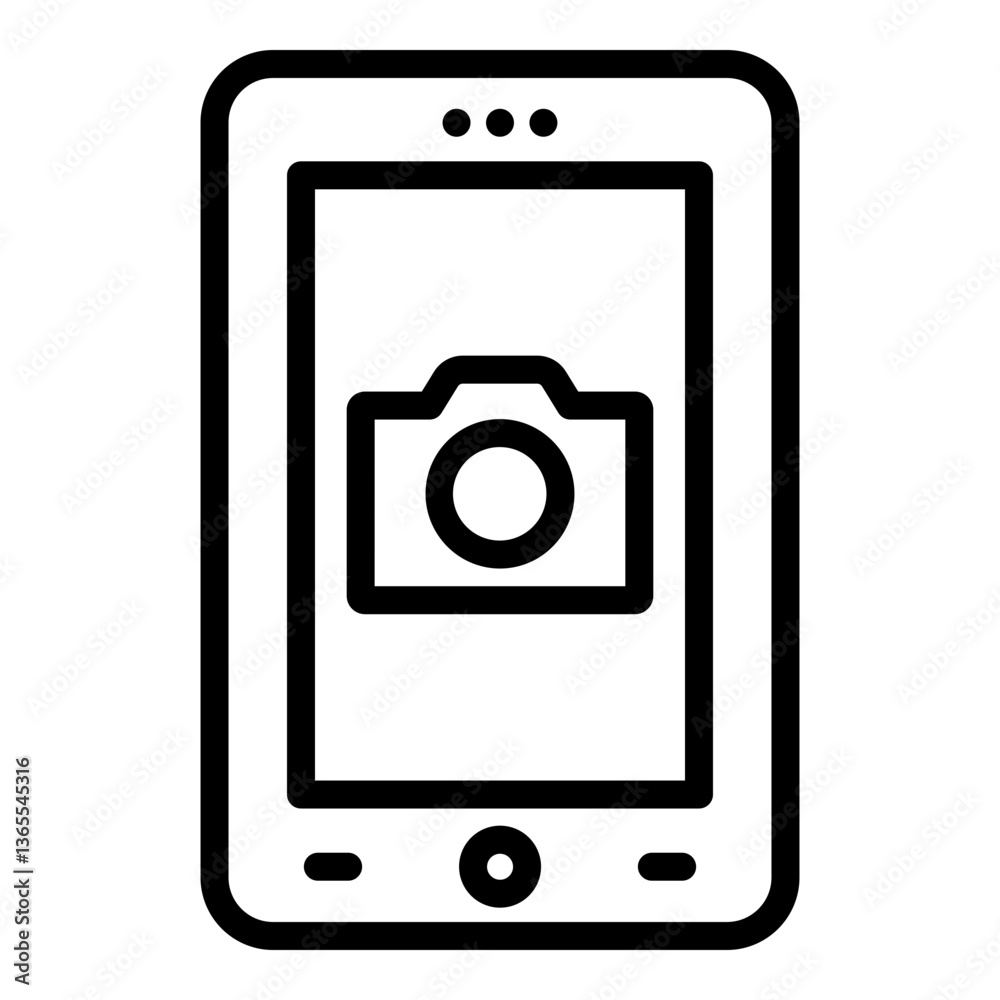 Smartphone Camera Vector Line Icon Design Smartphone Camera Vector Line Icon Design