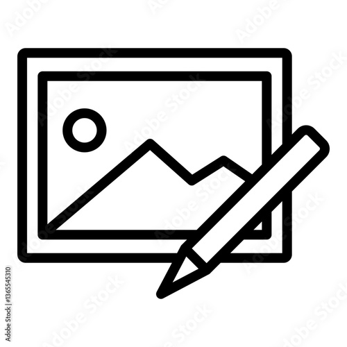 Photo Editing Vector Line Icon Design