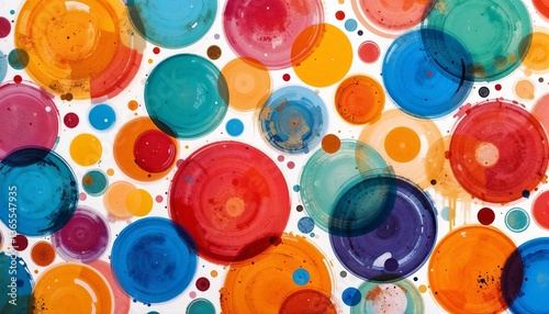 Abstract Colorful Circles Painting in Vibrant Colors