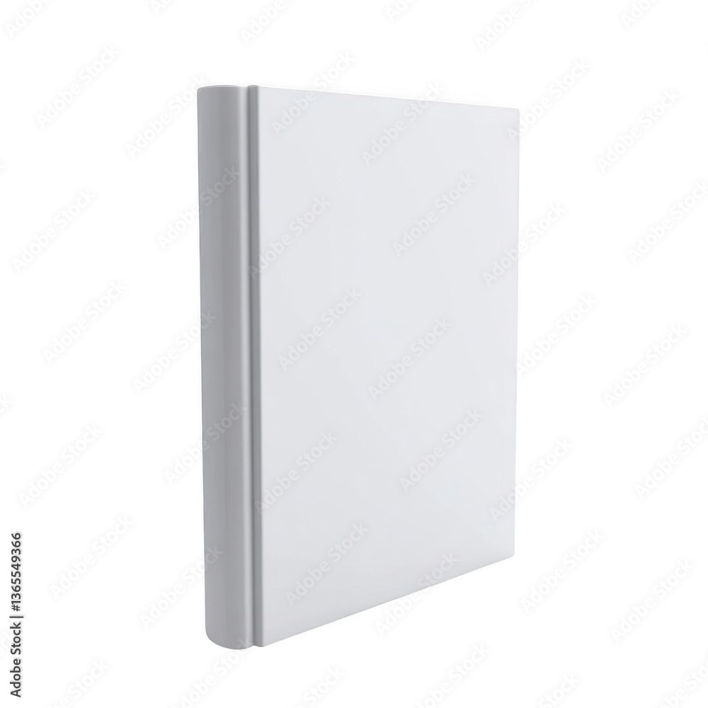 3D render of a blank book cover, standing on a white background, png 3D render of a blank book cover, standing on a white background, png