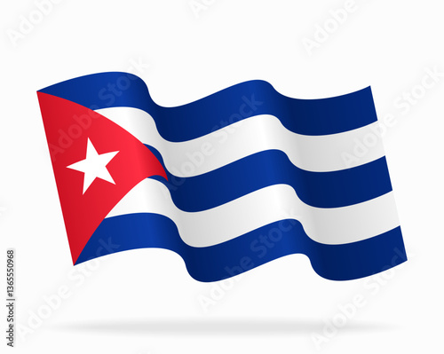 Cuban flag wavy background layout. Vector illustration.