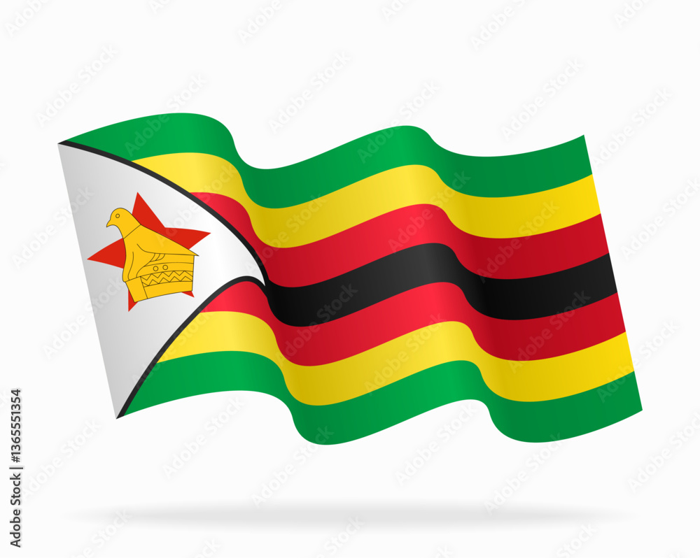 Zimbabwean flag wavy background layout. Vector illustration. Zimbabwean flag wavy background layout. Vector illustration.