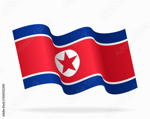 Free Download North Korean flag wavy background layout. Vector illustration. - GFXLoad