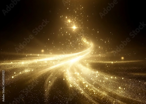 Golden Stardust Trail Background.
