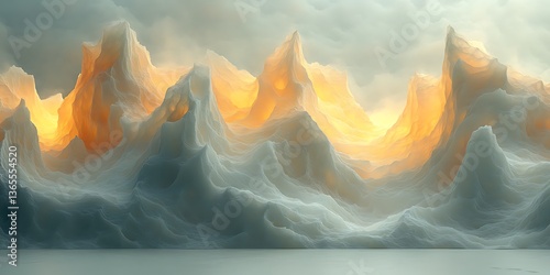Golden Sunrise with Dream Mountains.