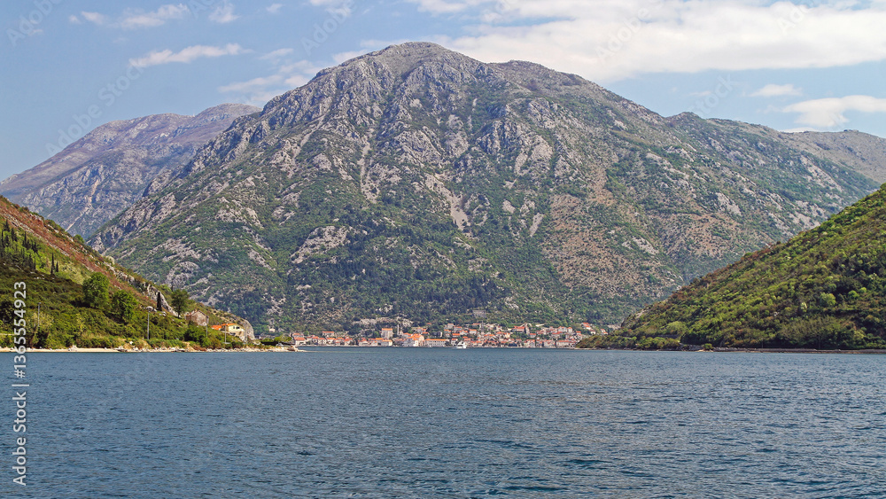 Narrow Entrance to Bay of Kotor Montenegro Adriatic Sea Nature Seascape