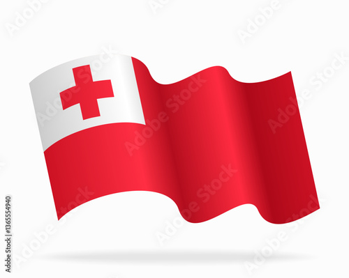 Tongan flag wavy background layout. Vector illustration.