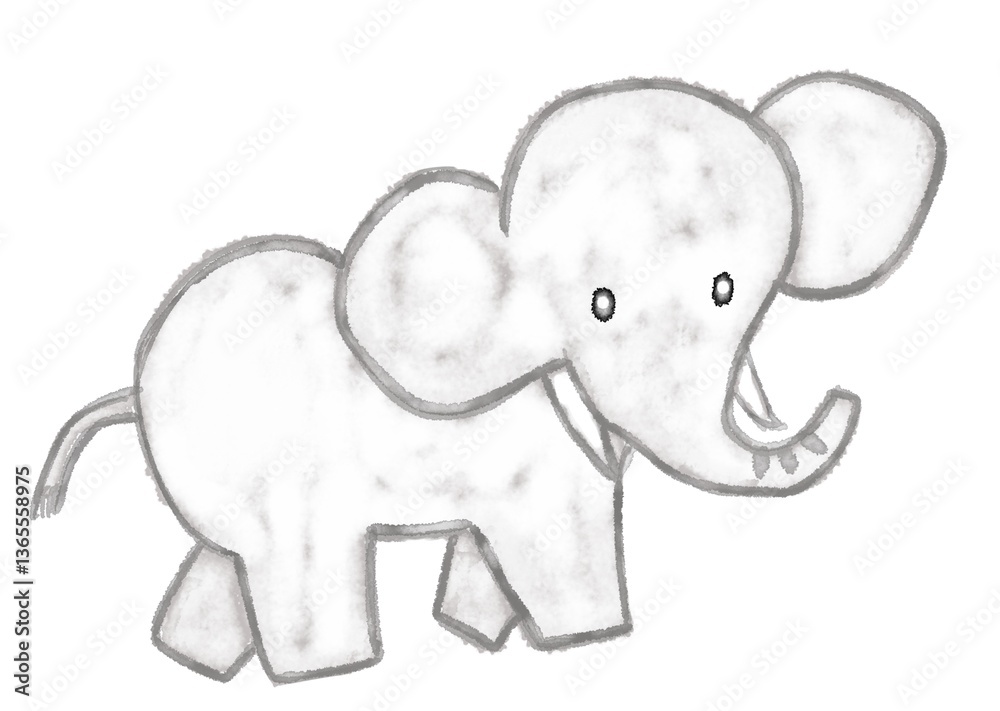 Fototapeta premium 水彩画のゾウ