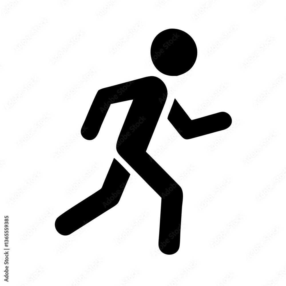 a dynamic symbol illustrating a person in motion, captured with bold lines, it is a icon for someone running. a dynamic symbol illustrating a person in motion, captured with bold lines, it is a icon for someone running.