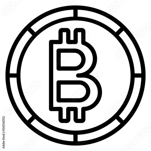 Bitcoin (BTC) Vector Line Icon Design