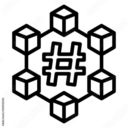 Hash Vector Line Icon Design