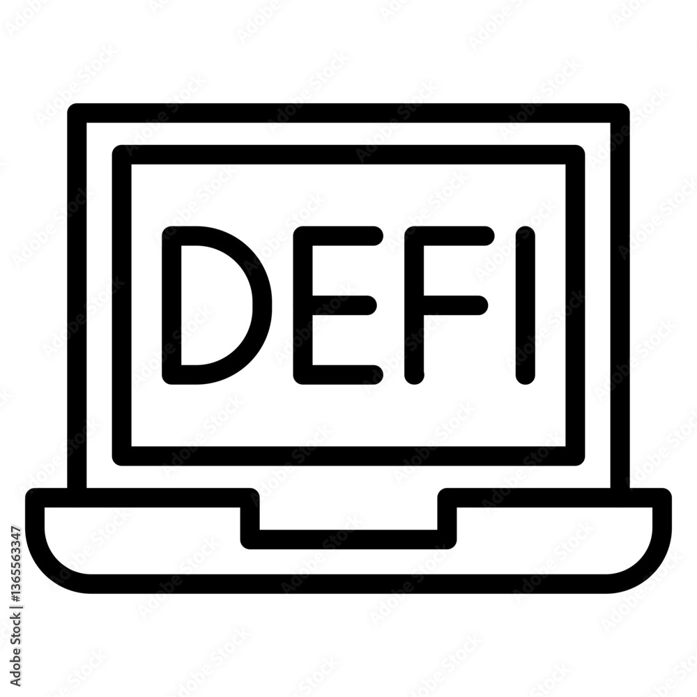DeFi Platform Vector Line Icon Design DeFi Platform Vector Line Icon Design