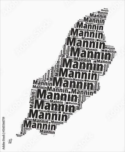Isle of Man Text Style Regions. Country region names word clouds in the English language. Classy vector illustration.