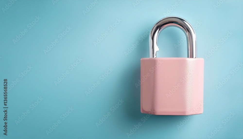 secure lock box with padlock design in soft pastel color on blue background for conceptual security visuals secure lock box with padlock design in soft pastel color on blue background for conceptual security visuals