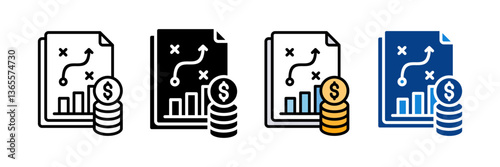 Retirement Planning Icon Set Multiple Style Collection