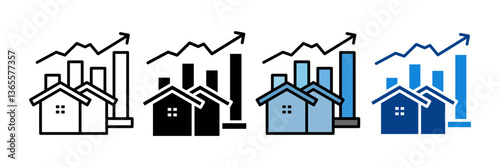 Real Estate Investment Icon Set Multiple Style Collection