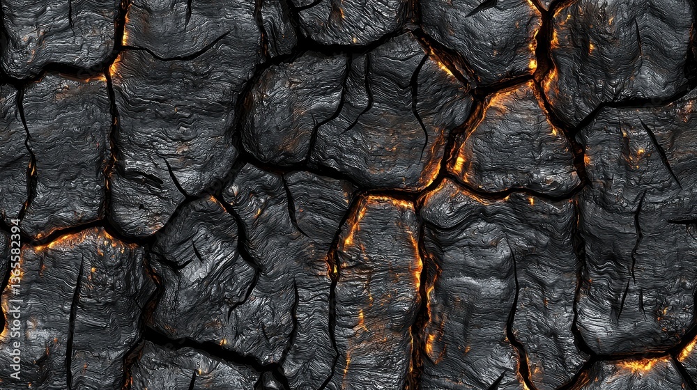 Burnt Wood Texture with Deep Blackened Cracks and Charred Surface Burnt Wood Texture with Deep Blackened Cracks and Charred Surface
