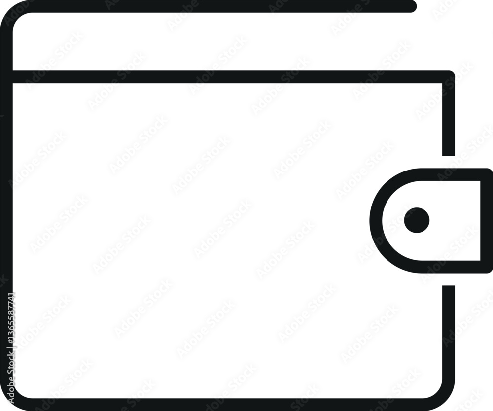 Minimalist Black and White Wallet Icon