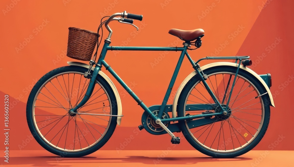 Fototapeta premium Stylish vector illustrations of antique bicycles with retro details , old bicycle, graphic design