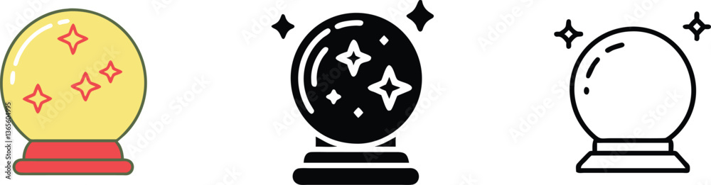 Mystic Crystal Ball Icons Fortune, Prediction, Divination, Wizardry Mystic Crystal Ball Icons Fortune, Prediction, Divination, Wizardry