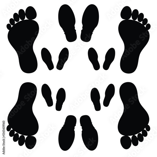 foot prints vector