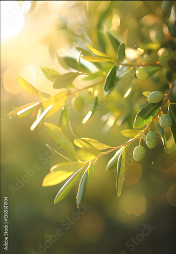 olive, tree, branch, 