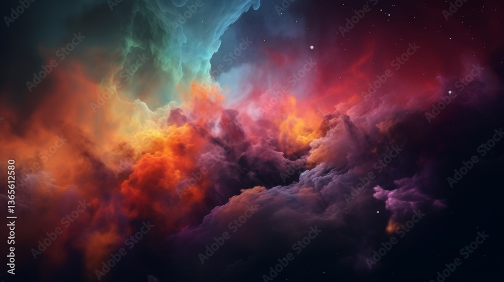 Fototapeta premium Colorful cosmic clouds in deep space.