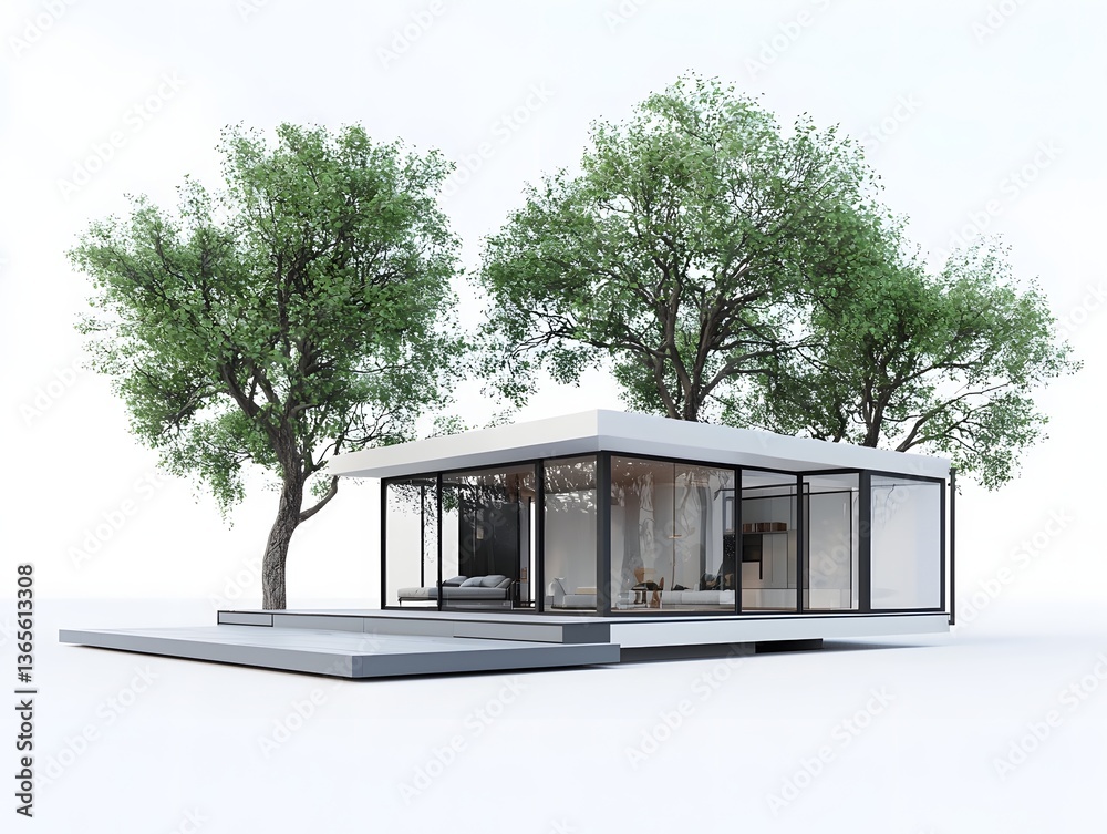 Fototapeta premium Innovative Modular Home with Sustainable and Smart Design Features