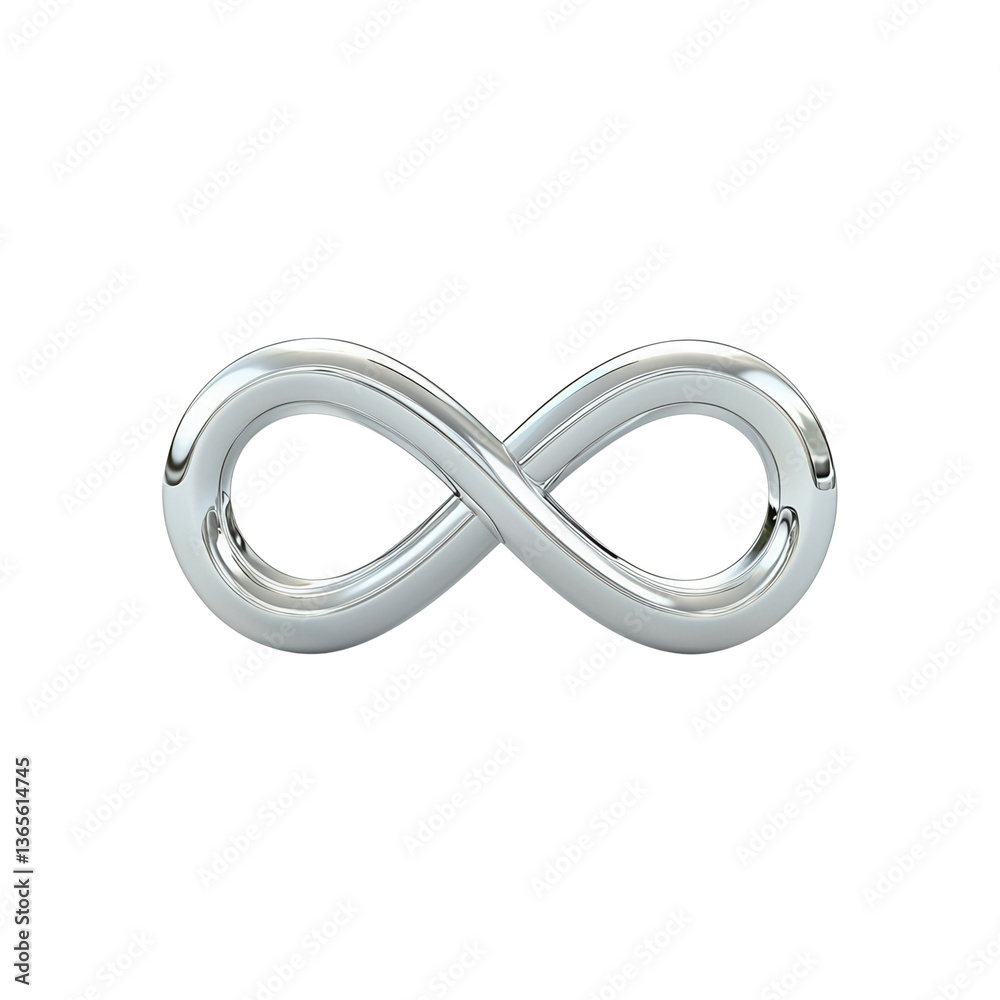 Metallic infinity symbol on a black background. Metallic infinity symbol on a black background.