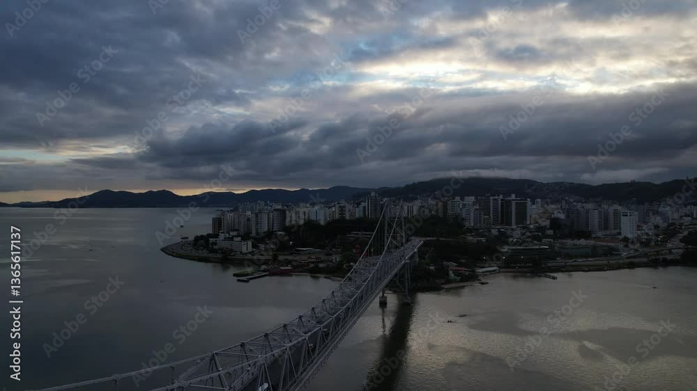 Hercilio Luz bridge, Pensil bridge, at Florianopolis, Brazil Hercilio Luz bridge, Pensil bridge, at Florianopolis, Brazil