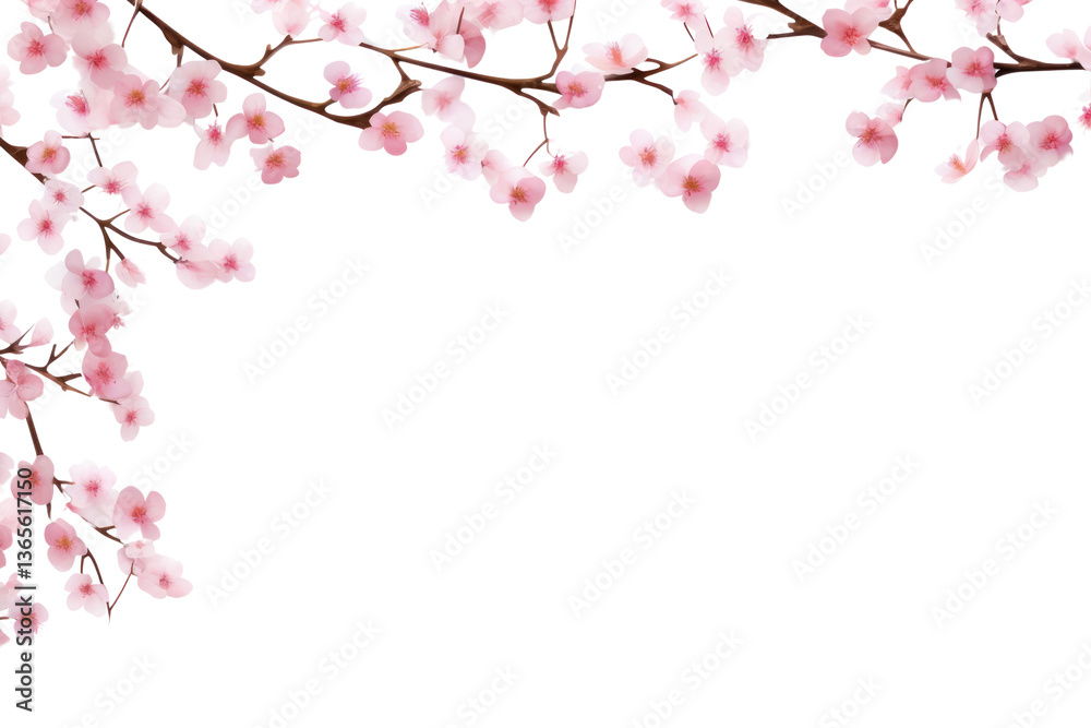Obraz premium PNG Natural cherry blossom leaves frame backgrounds flower plant.