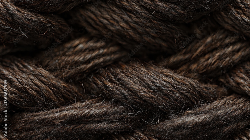 Rustic Twisted Rope Texture with Coarse Fibers and Frayed Ends Rustic Twisted Rope Texture with Coarse Fibers and Frayed Ends