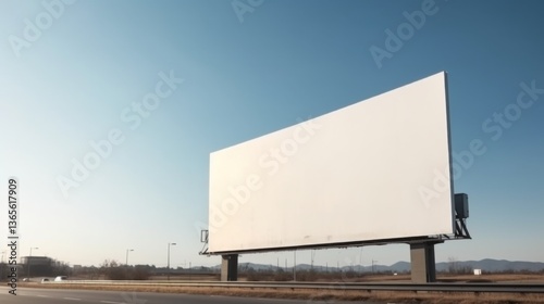 Large empty billboard against a clear sky.