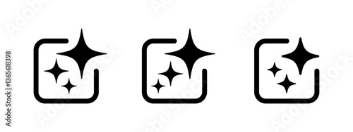 Ai generated icon. Ai logo star, sparkle and square. Artificial intelligence symbol for app and web