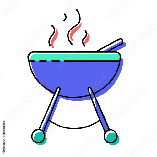 barbecue, cook, cookout, fire, food, grill, illustration, menu, party, picnic, vintage, weekend