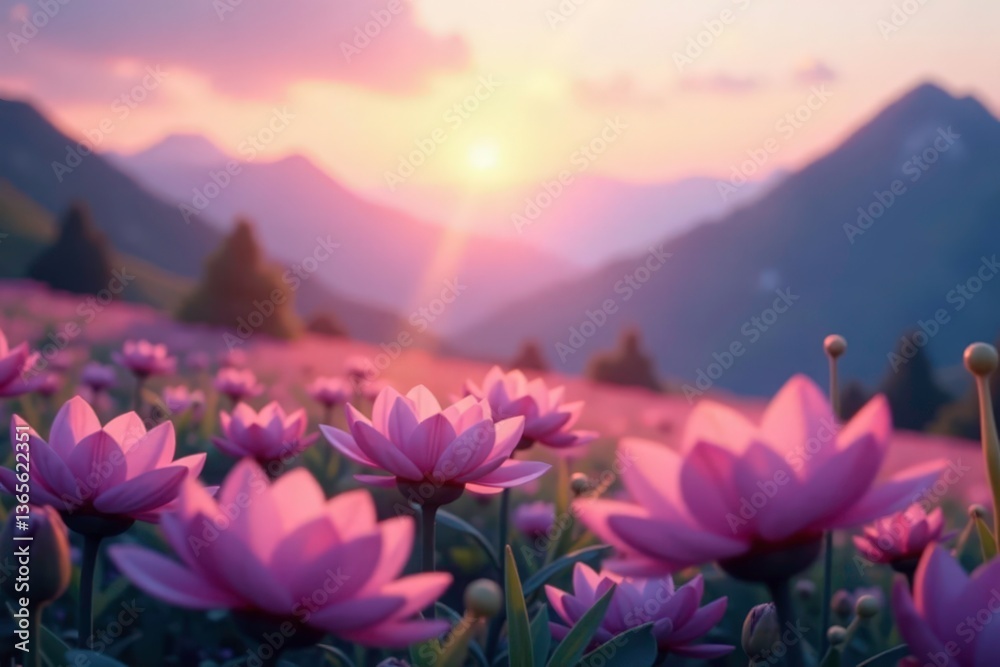 Fototapeta premium Abstract blurred landscape, soft focus, calming colors, water, blur