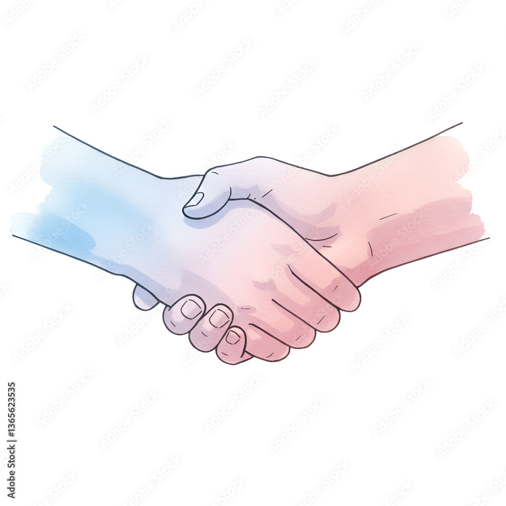 Fototapeta premium Handshake Partnership, Unity, and Collaboration Concept Illustration