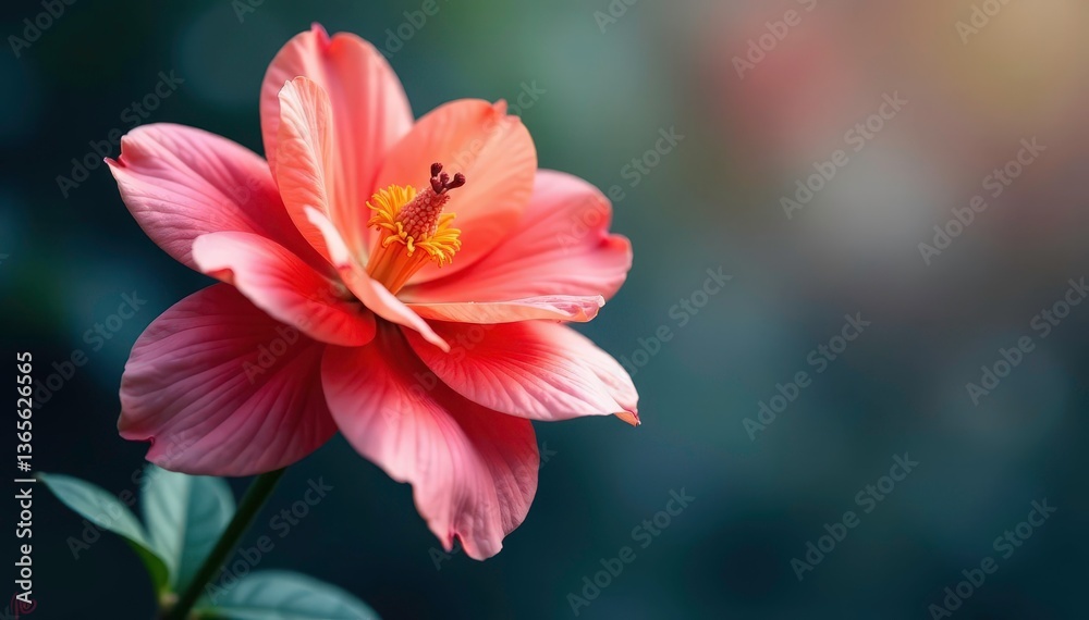 Abstract late-blooming flower, intricate details of petals unfurling, late season, autumn, floral design