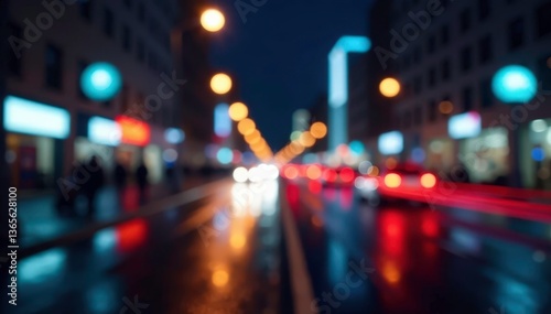 Wallpaper Mural Abstract late-night city lights blurring, showcasing streaks of color and movement , city, metropolis, speed Torontodigital.ca