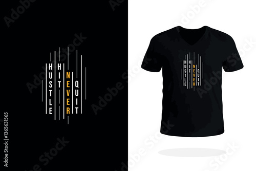 Hustle Hit Never Quit Football T Shirt