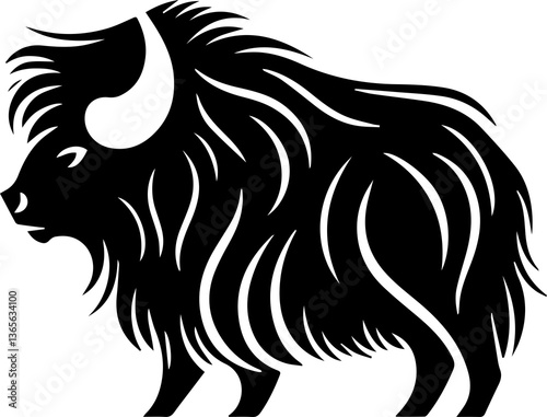 Yak illustration with transparent background.