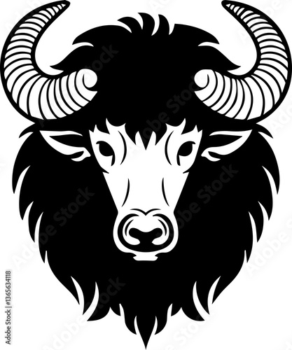 Yak illustration with transparent background.