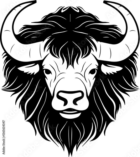 Bull illustration with transparent background.